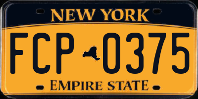 NY license plate FCP0375