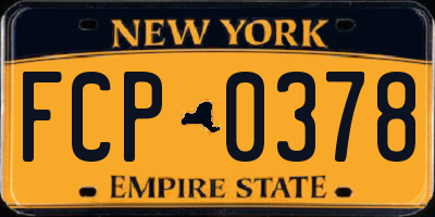 NY license plate FCP0378