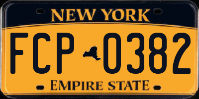 NY license plate FCP0382