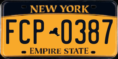 NY license plate FCP0387