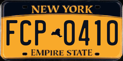 NY license plate FCP0410