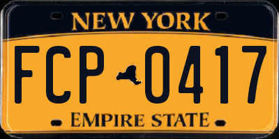 NY license plate FCP0417