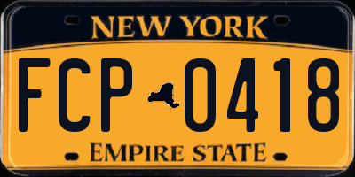 NY license plate FCP0418