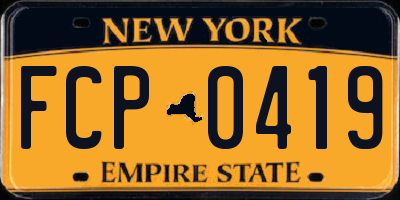 NY license plate FCP0419