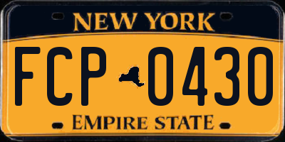 NY license plate FCP0430