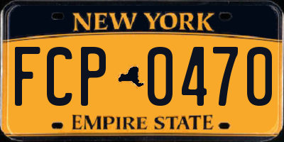 NY license plate FCP0470