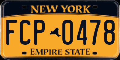 NY license plate FCP0478