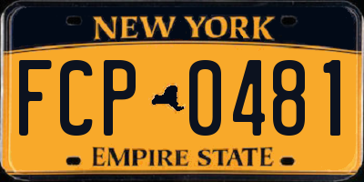 NY license plate FCP0481