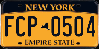 NY license plate FCP0504