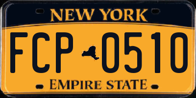 NY license plate FCP0510