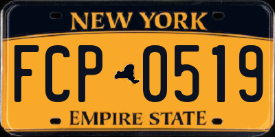 NY license plate FCP0519