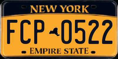 NY license plate FCP0522