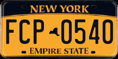 NY license plate FCP0540