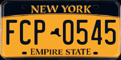 NY license plate FCP0545