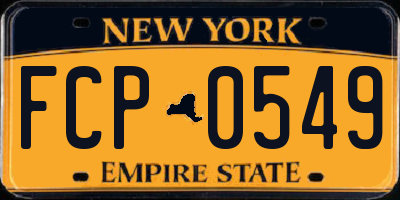 NY license plate FCP0549