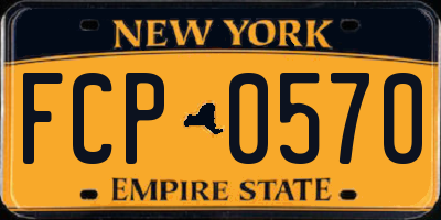 NY license plate FCP0570