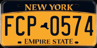 NY license plate FCP0574