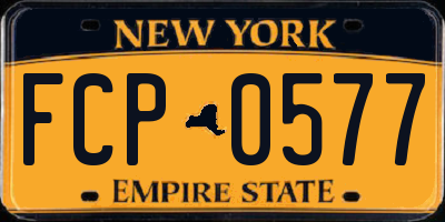 NY license plate FCP0577