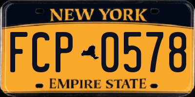 NY license plate FCP0578