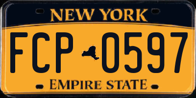NY license plate FCP0597