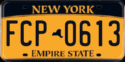 NY license plate FCP0613