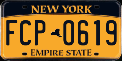 NY license plate FCP0619