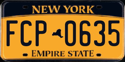 NY license plate FCP0635
