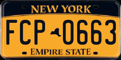 NY license plate FCP0663