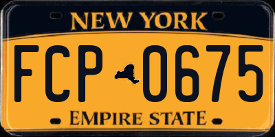 NY license plate FCP0675