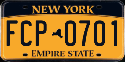 NY license plate FCP0701