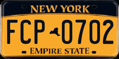 NY license plate FCP0702