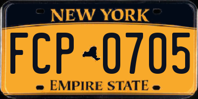NY license plate FCP0705