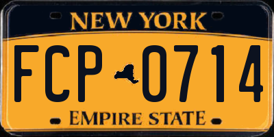 NY license plate FCP0714
