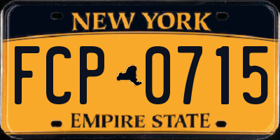 NY license plate FCP0715