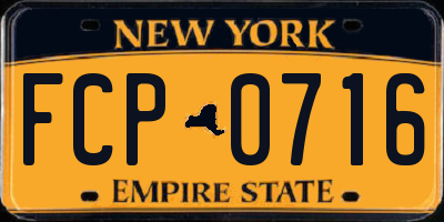 NY license plate FCP0716