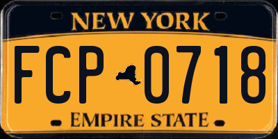NY license plate FCP0718