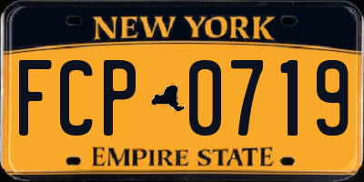 NY license plate FCP0719