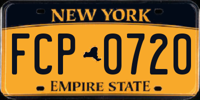 NY license plate FCP0720