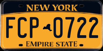 NY license plate FCP0722