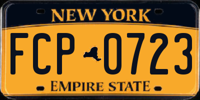 NY license plate FCP0723