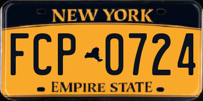 NY license plate FCP0724