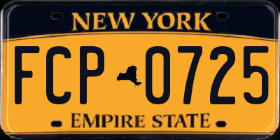 NY license plate FCP0725