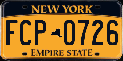 NY license plate FCP0726