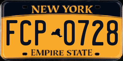 NY license plate FCP0728
