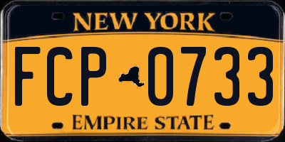 NY license plate FCP0733