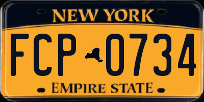 NY license plate FCP0734
