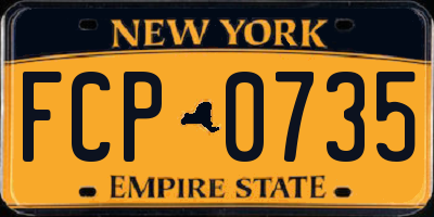 NY license plate FCP0735