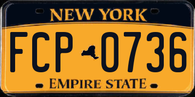 NY license plate FCP0736