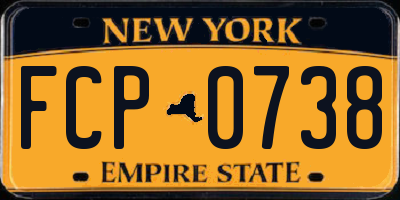 NY license plate FCP0738