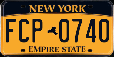 NY license plate FCP0740